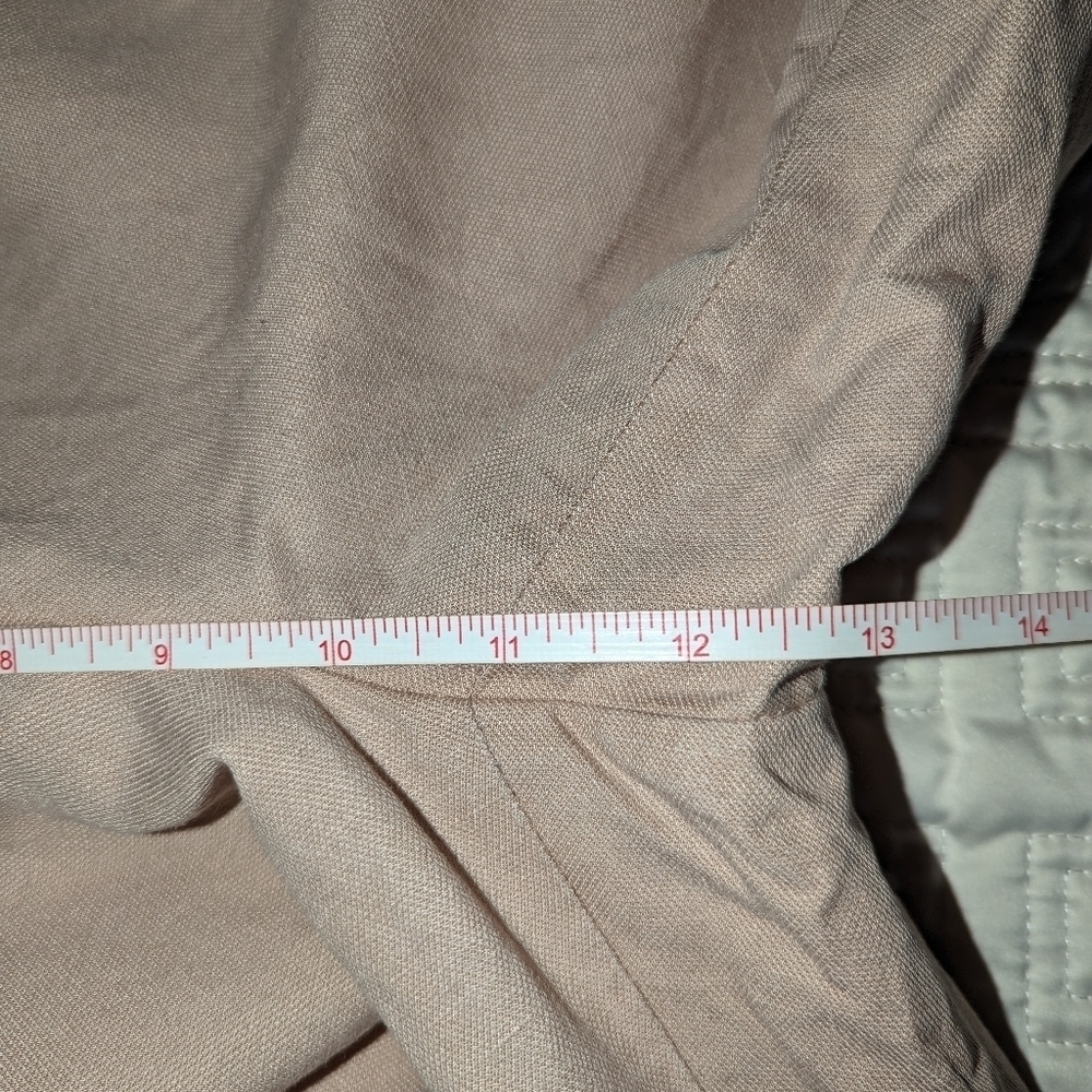 FRANK & OAK Big Cuff Linen Light Peach Trouser Pants Size 6 - Picture 10 of 13